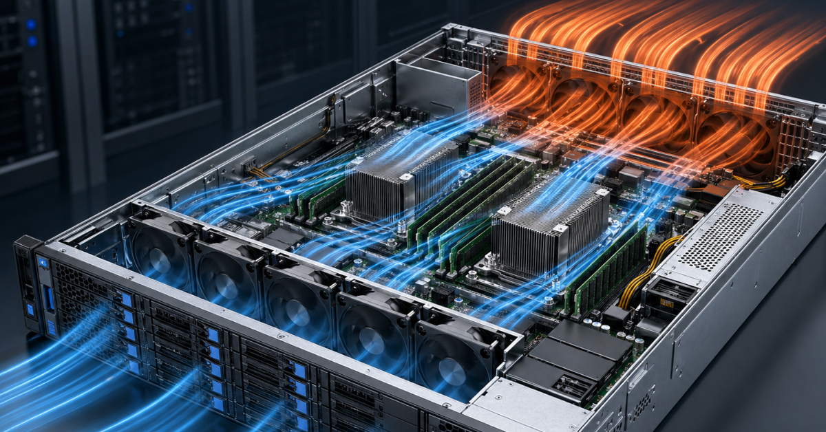Air cooling in a server rack