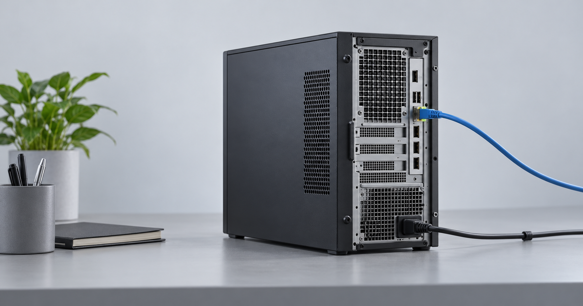 Tower server with a network connection
