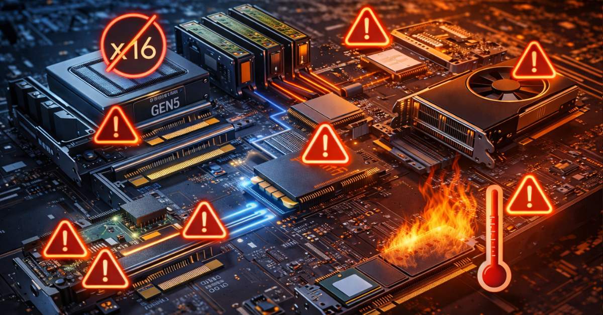PCIe common mistakes: lane sharing and thermal limits