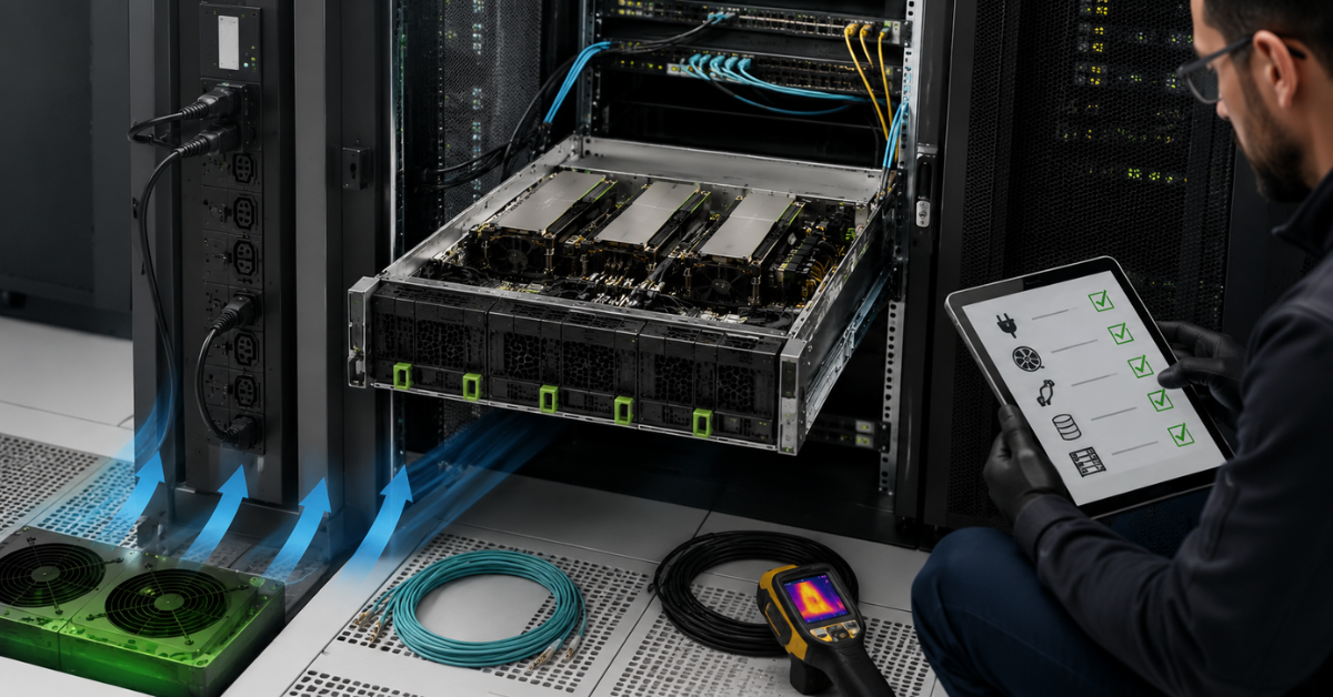 Checking GPU server power and cooling