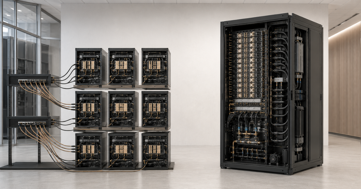 Nueve sistemas DGX B300 y un DGX GB300