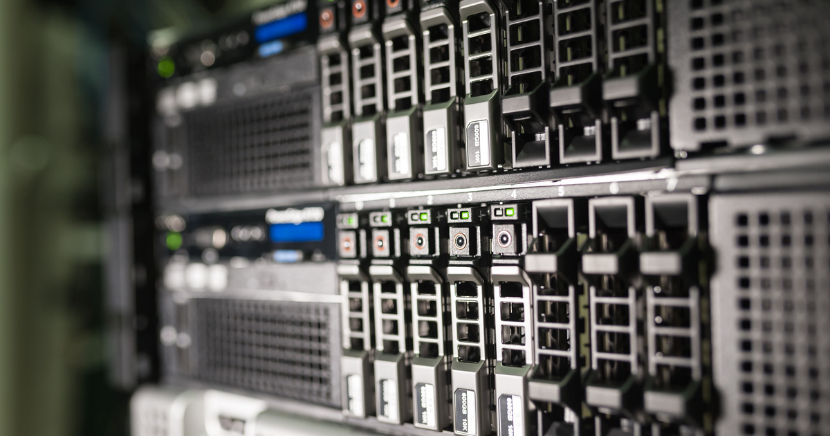 Server rack in a data centre