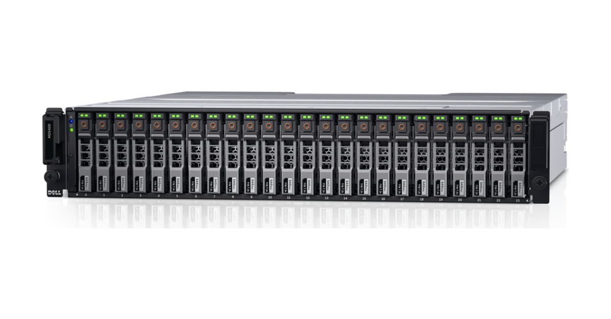 Dell PowerVault MD1420 enclosure with hot-swappable drive bays