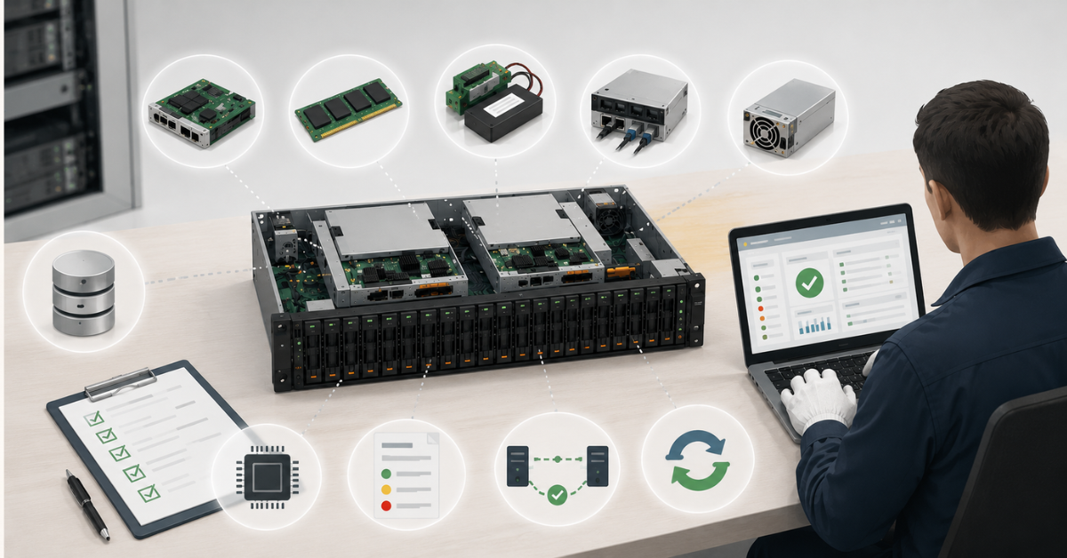 Checking a refurbished storage array before purchase