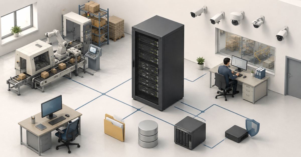 Small manufacturing server infrastructure