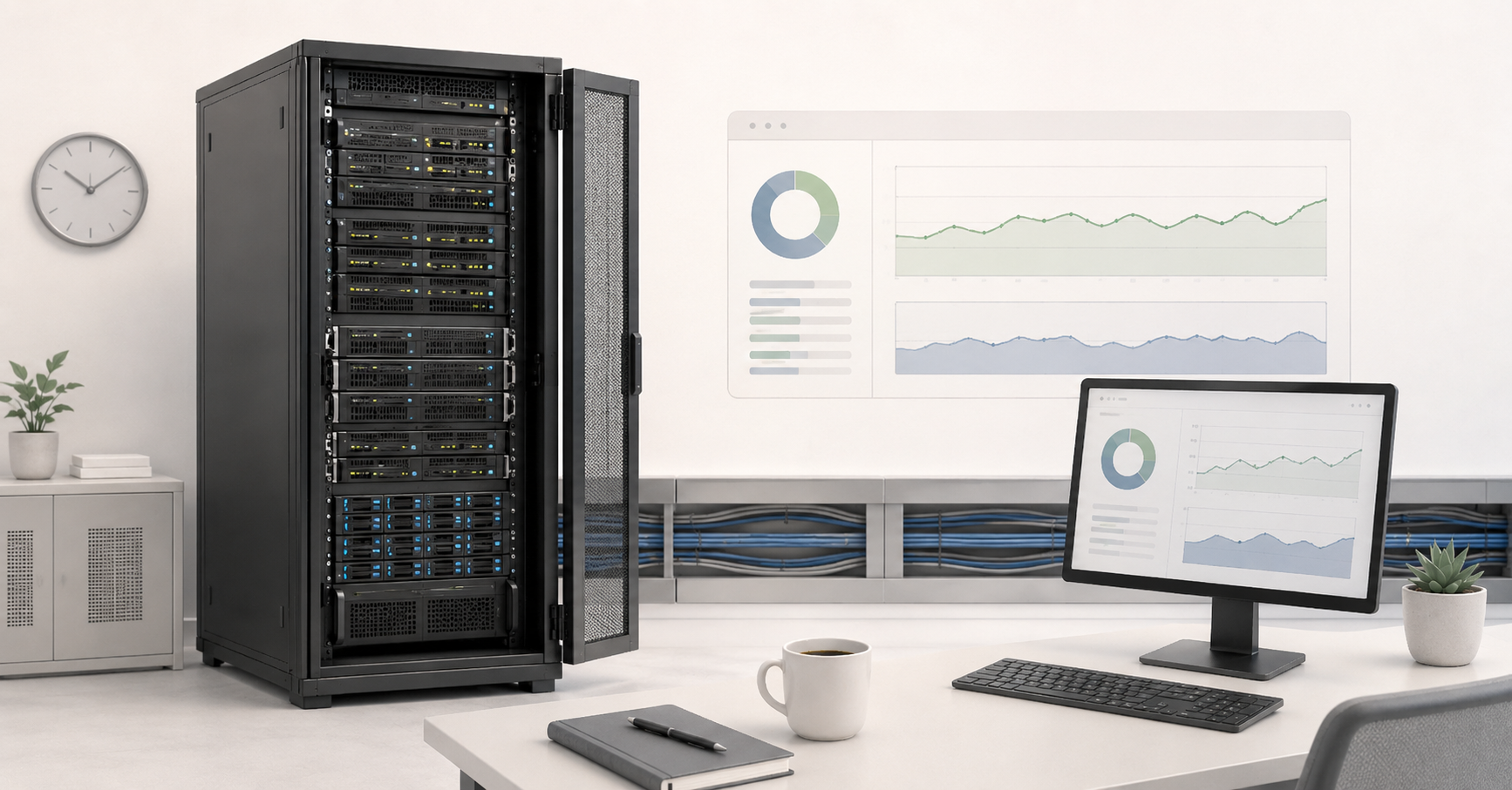 Stable 24/7 workload: where a server starts to win