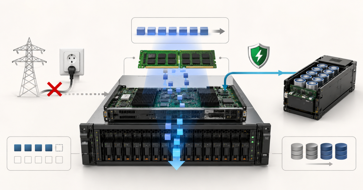 Write-back cache protection with BBU or supercapacitor