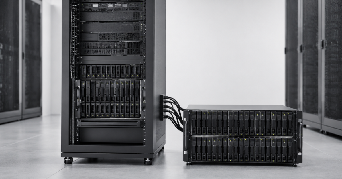 Expanding a storage system with a JBOD disk shelf