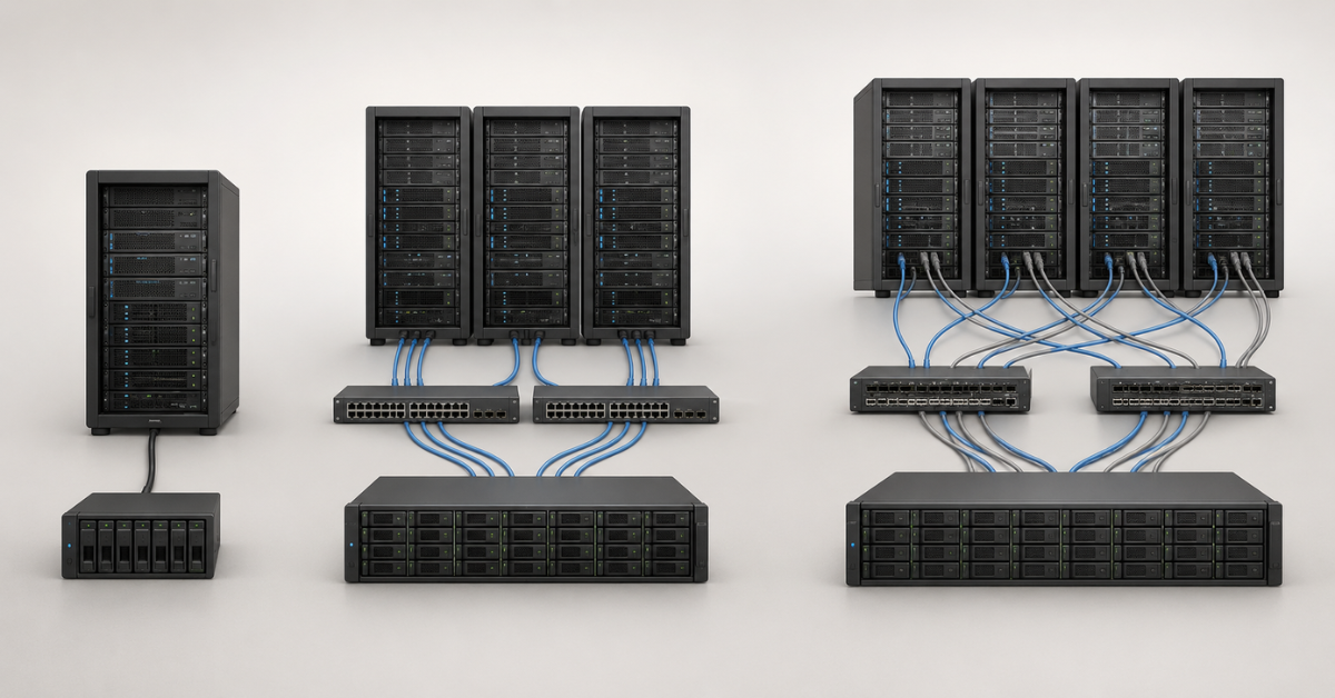 Choosing a storage interface by topology