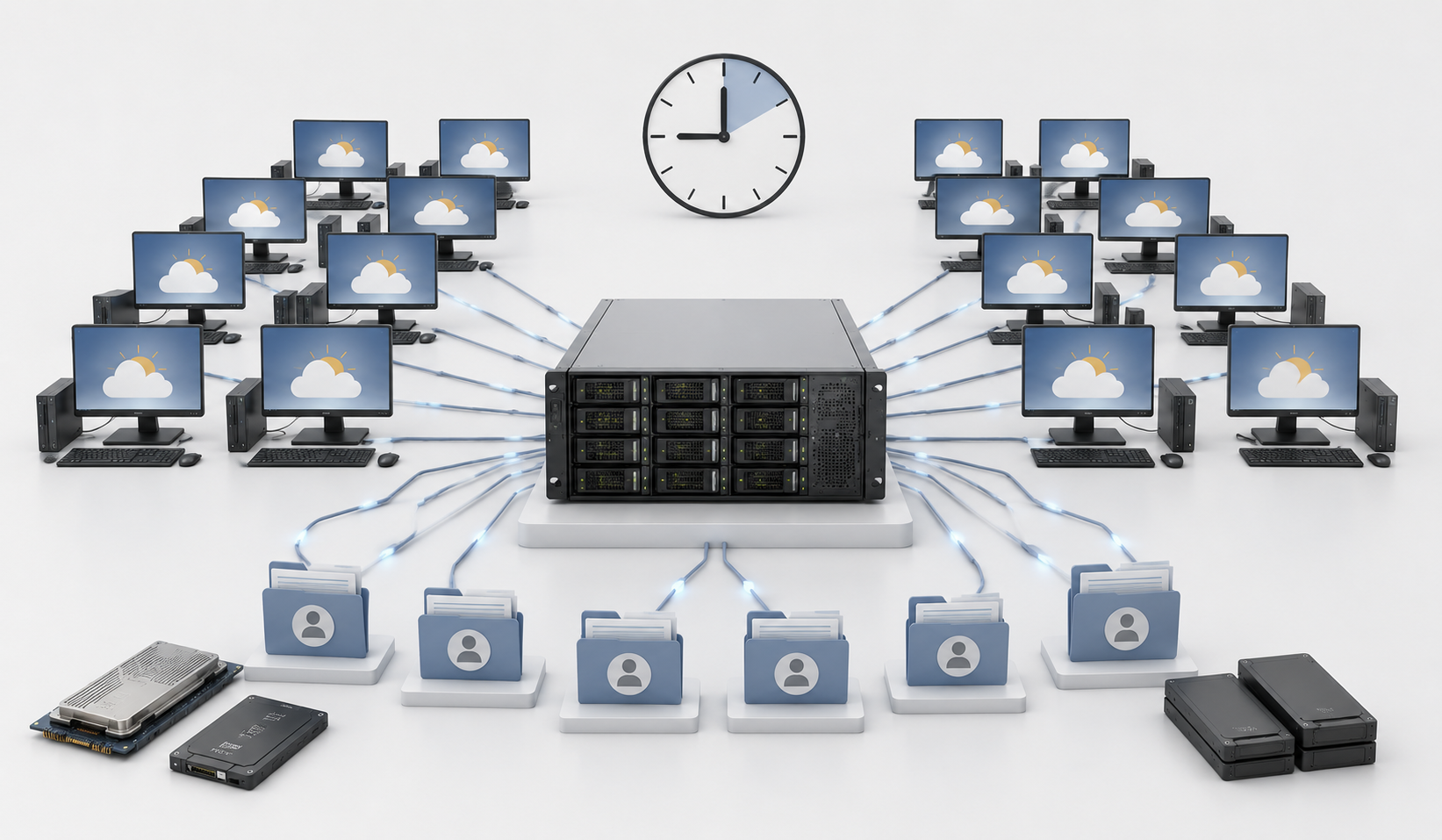 VDI storage subsystem and login peaks