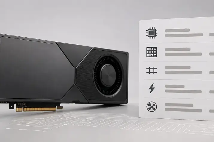 Cómo leer las especificaciones de las tarjetas gráficas para servidores NVIDIA: CUDA, núcleos Tensor, TFLOPS, bus, ancho de banda y TDP.